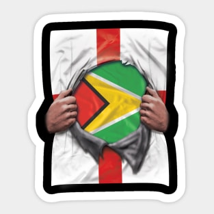 Guyana Flag English Flag Ripped - Gift for Guyanese From Guyana Sticker